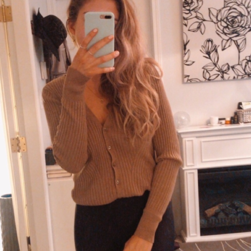 Tan cardigan